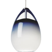 Alina Mini Pendant in Antique Bronze with Steel Blue Glass