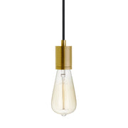 SoCo Modern Socket Pendant in Modern Socket Black Cord Natural Brass