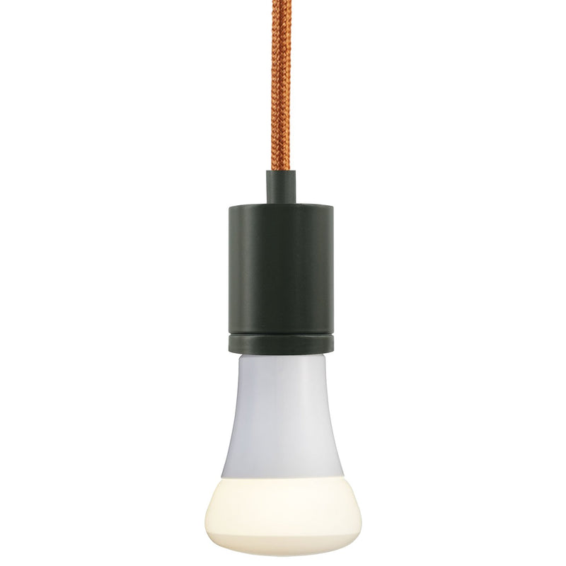 SoCo Modern Socket Pendant in Modern Socket Black Cord Antique Bronze