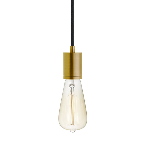 SoCo Modern Socket Pendant 700TDSOCOPM16BB in Modern Socket Black Cord Natural Brass