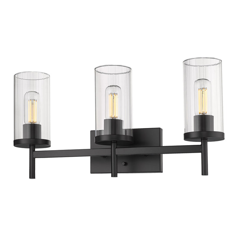 Winslett 3-Light Bath Vanity Light in Matte Black