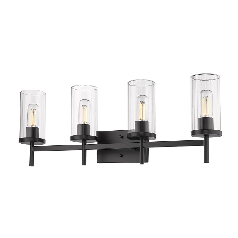 Winslett 4-Light Bath Vanity Light in Matte Black