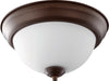 Traditional Ceiling Mount in Oiled Bronze W/ Satin Opal