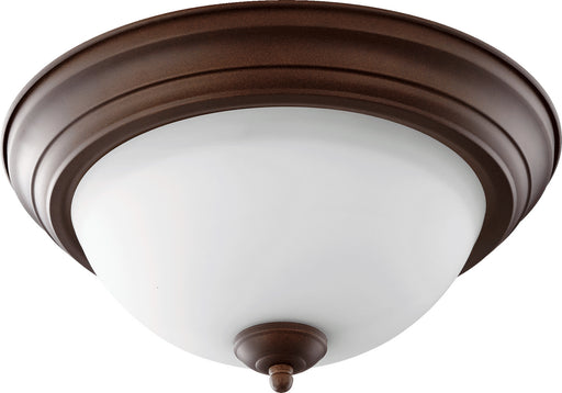 Traditional Ceiling Mount in Oiled Bronze W/ Satin Opal