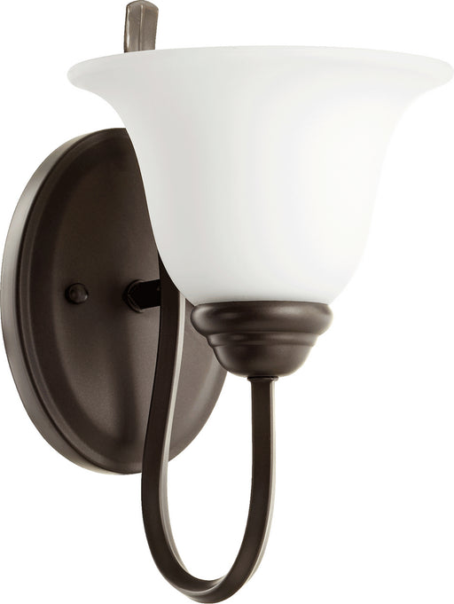 Spencer Transitional Wall Mount in Oiled Bronze W/ Satin Opal