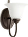 Spencer Transitional Wall Mount in Oiled Bronze W/ Satin Opal