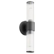 Fuze 16" 2 Light Outdoor Wall Sconce in Textured Black