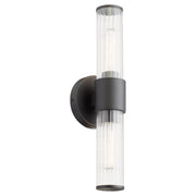 Fuze 16" 2 Light Outdoor Wall Sconce in Textured Black