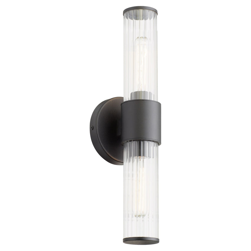 Fuze 16" 2 Light Outdoor Wall Sconce in Textured Black