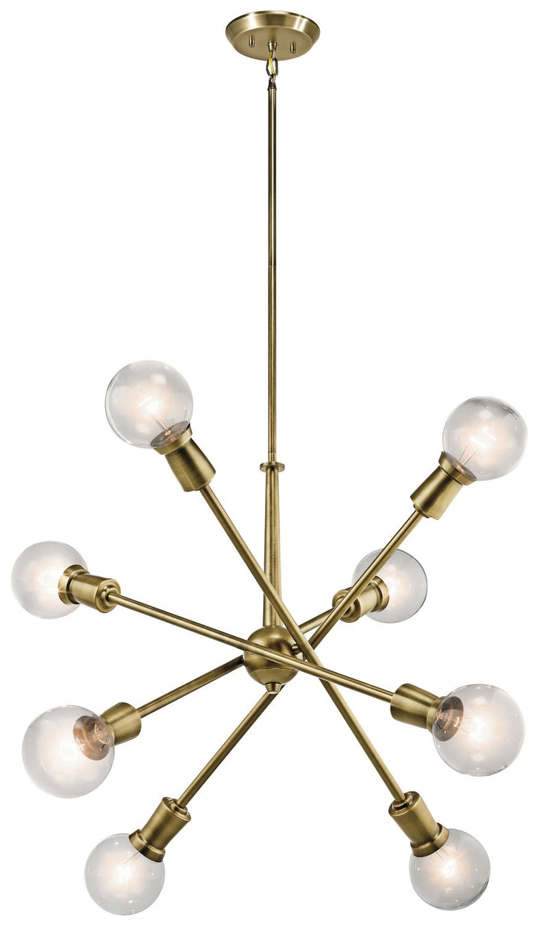 Armstrong 8-Light Chandelier in Natural Brass