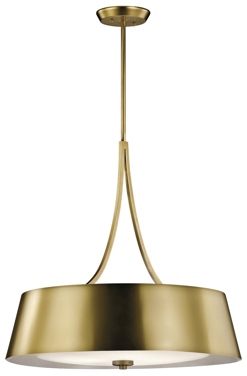 Maclain 4-Light Pendant in Natural Brass