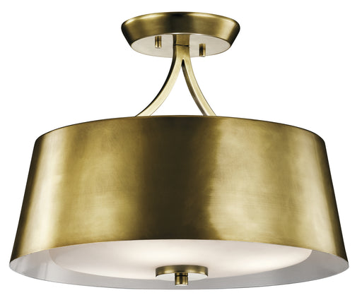 Maclain Pendant/Semi Flush 3-Light in Natural Brass