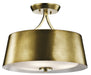 Maclain Pendant/Semi Flush 3-Light in Natural Brass