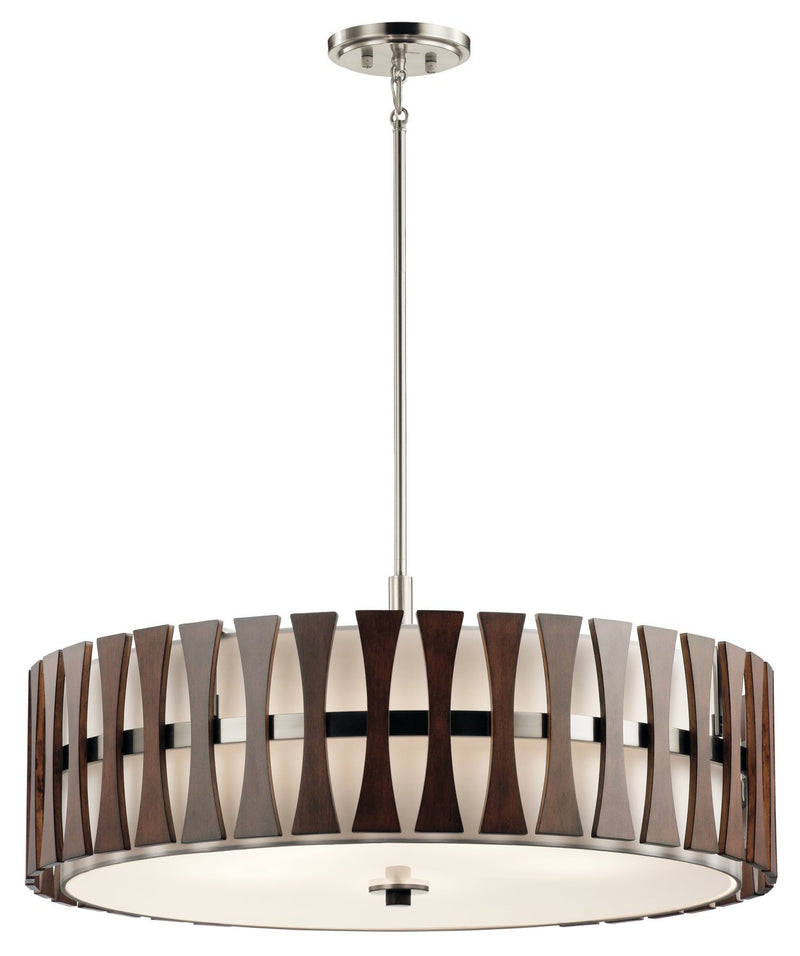 Cirus 5-Light Convertible Pendant in Auburn Stained