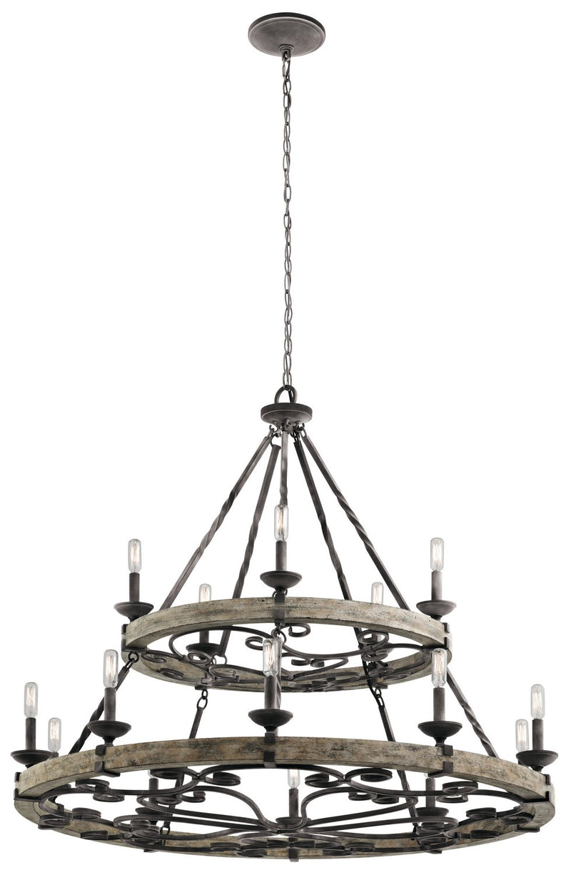 Taulbee 15-Light Chandelier in Weathered Zinc