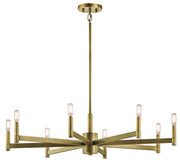 Erzo 8-Light Chandelier in Natural Brass