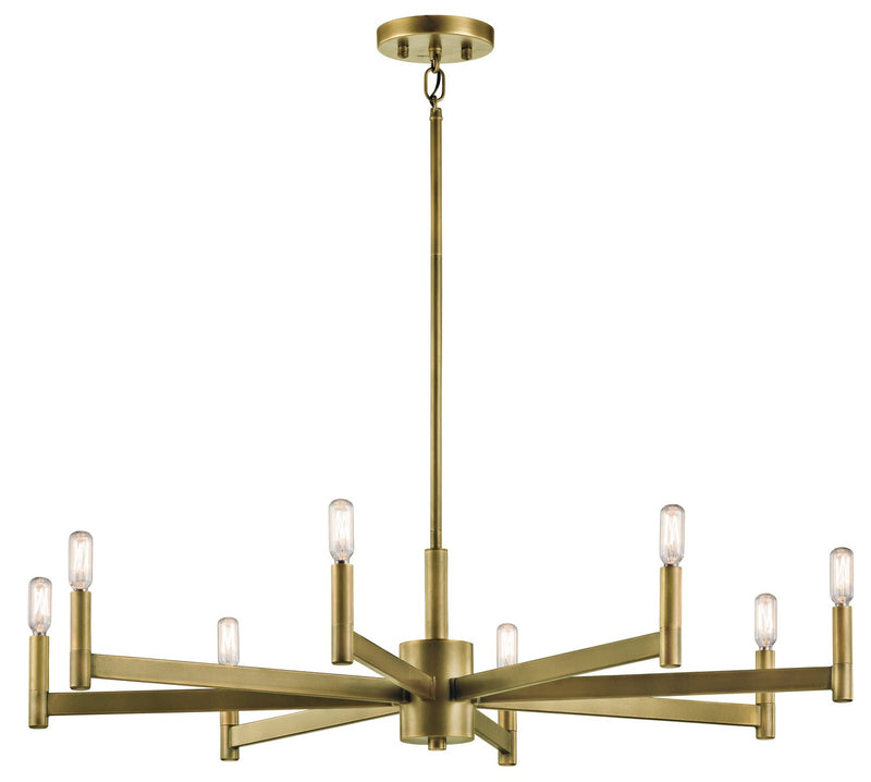 Erzo 8-Light Chandelier in Natural Brass