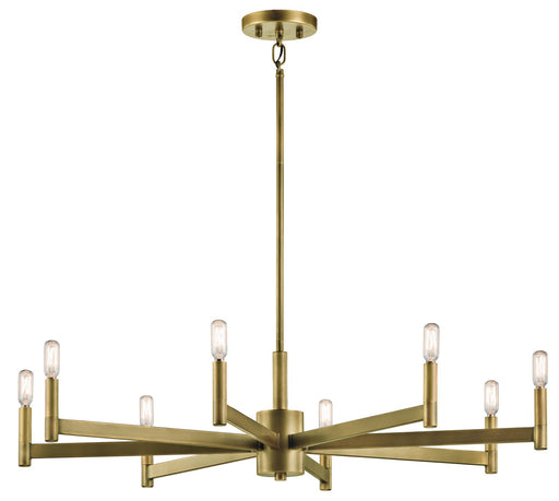 Erzo 8-Light Chandelier in Natural Brass