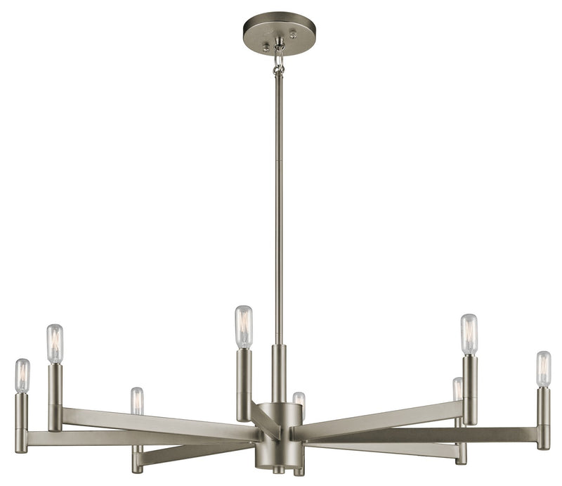 Erzo 8-Light Chandelier in Satin Nickel