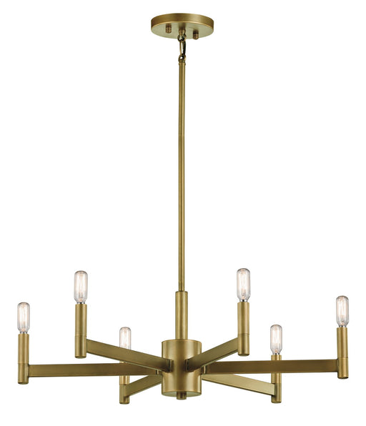 Erzo 6-Light Chandelier in Natural Brass