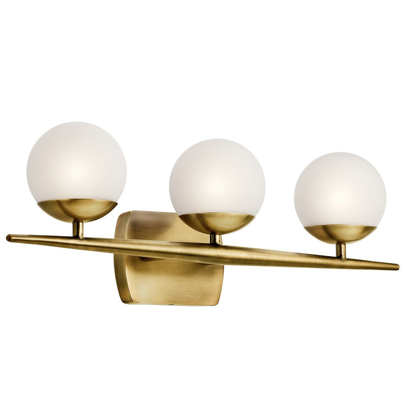 Jasper 3-Light Bath Vanity Light in Natural Brass