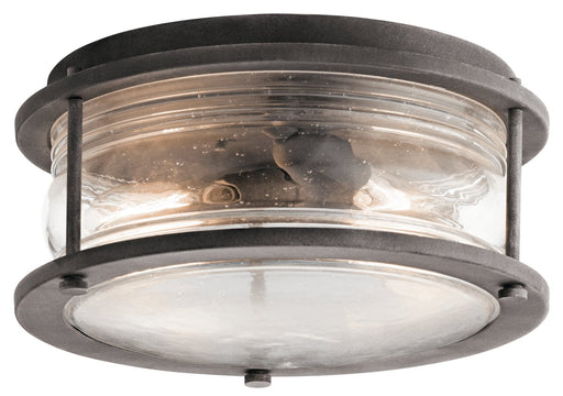 Ashland Bay 2-Light Outdoor Flush Mount in Weathered Zinc