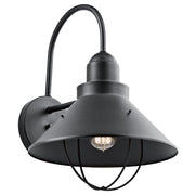 Seaside 12" Outdoor Wall Sconce in Black