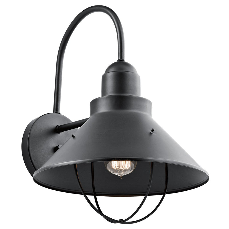 Seaside 12" Outdoor Wall Sconce in Black