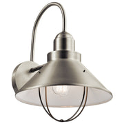 Seaside 12" Outdoor Wall Sconce in Brushed Nickel