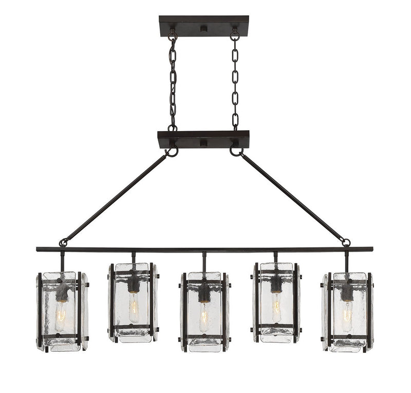 Glenwood 5-Light Linear Chandelier in English Bronze