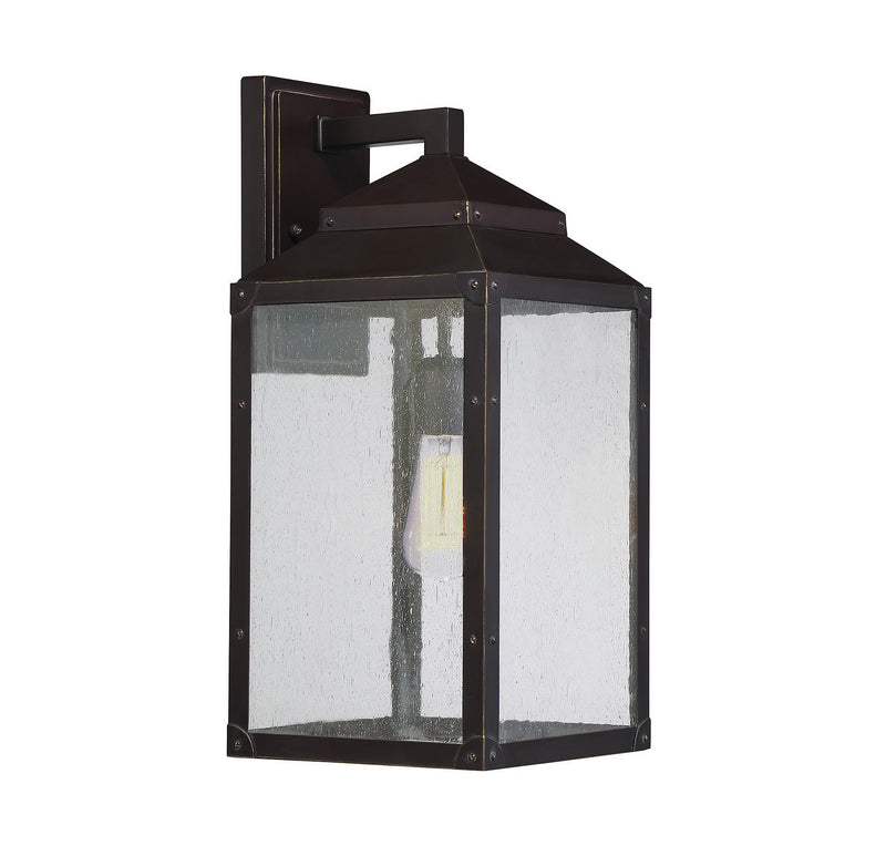 Brennan 1-Light Outdoor Wall Lantern in English Bronze with Gold - Lamps Expo