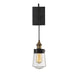 Macauley 1-Light Sconce in Vintage Black with Warm Brass - Lamps Expo