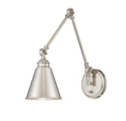Morland Swing Arm Wall Lamp in Polished Nickel