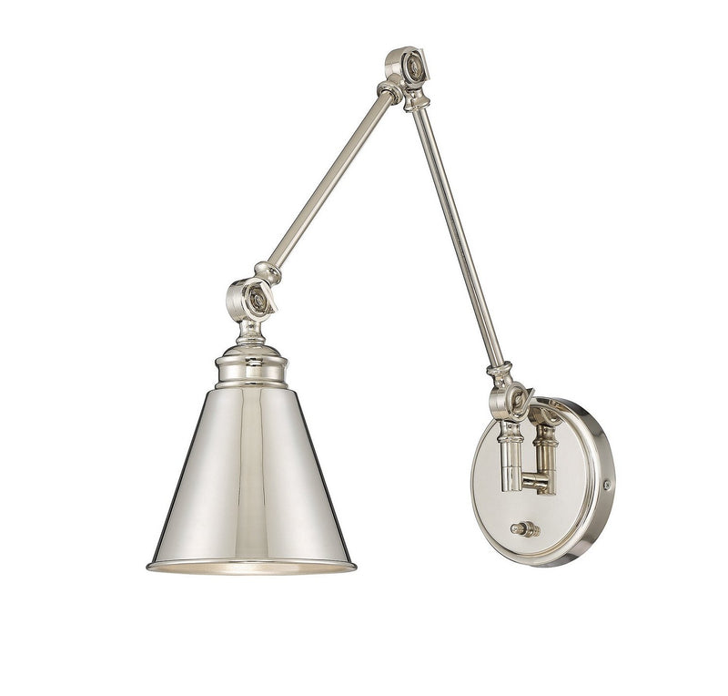 Morland Swing Arm Wall Lamp in Polished Nickel