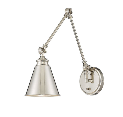 Morland Swing Arm Wall Lamp in Polished Nickel