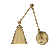 Morland Swing Arm Wall Lamp in Warm Brass