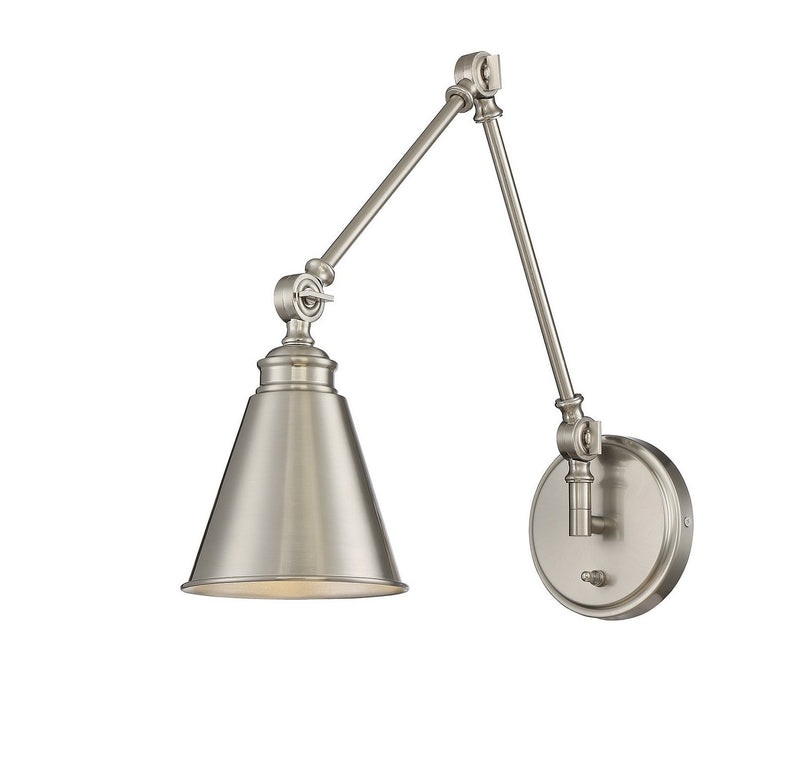 Morland Swing Arm Wall Lamp in Satin Nickel