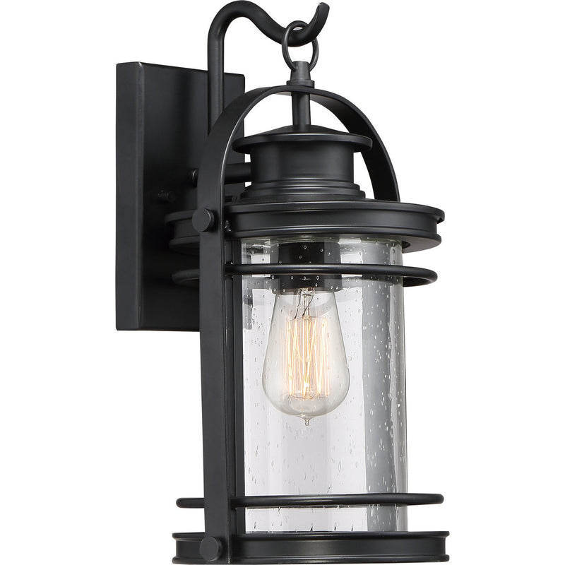Booker Medium Outdoor Wall Lantern in Mystic Black