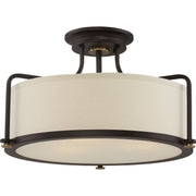 Rigel 3-Light Semi-Flush Mount in Western Bronze