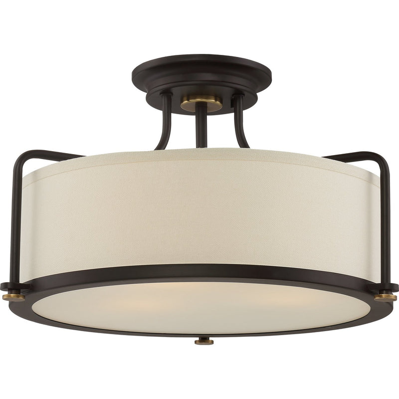 Rigel 3-Light Semi-Flush Mount in Western Bronze