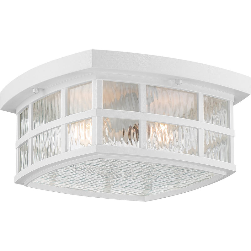 Stonington 2-Light Outdoor Flush Mount in Matte White
