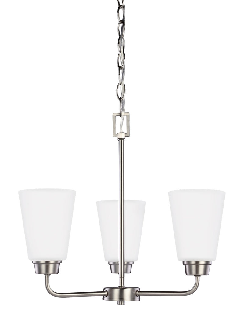 Kerrville Three Light Chandelier in Brushed Nickel