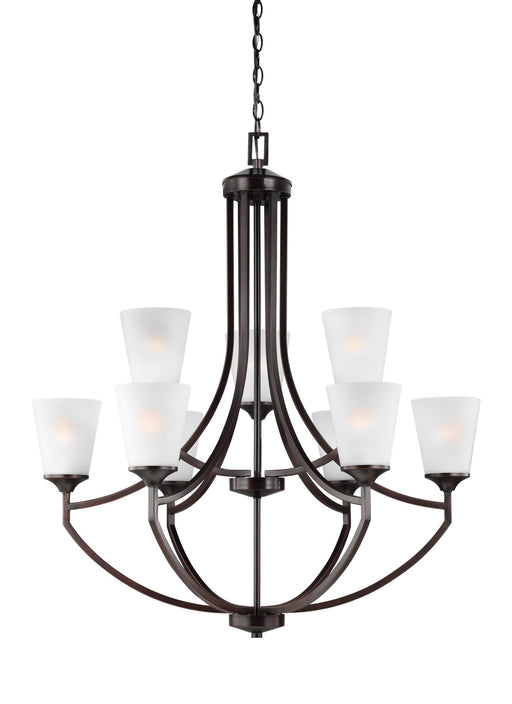 Hanford Nine Light Chandelier in Bronze