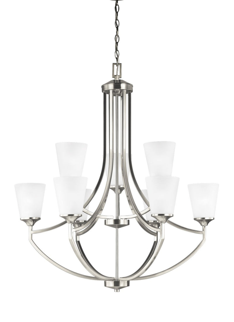 Hanford 9-Light Chandelier in Brushed Nickel