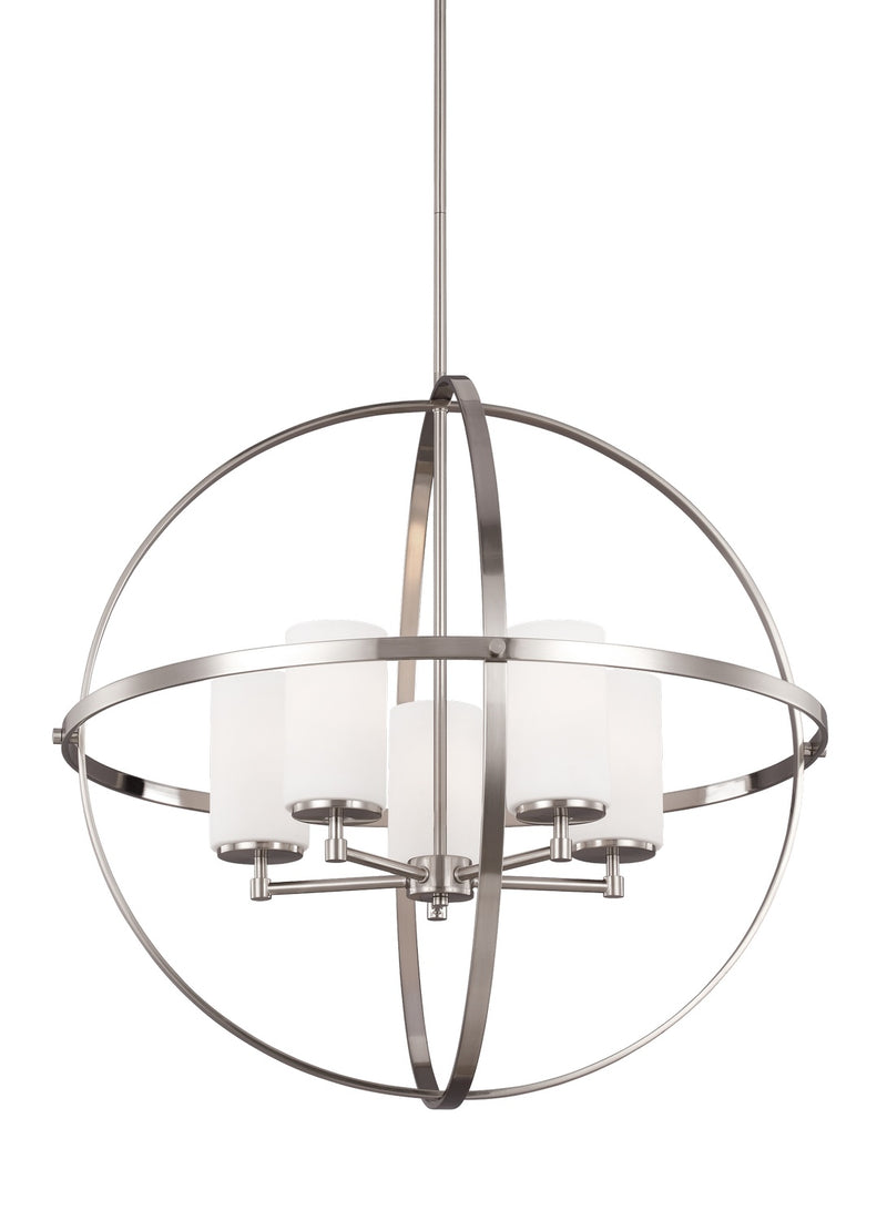 Alturas Five Light Chandelier in Brushed Nickel