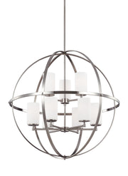 Alturas Nine Light Chandelier in Brushed Nickel