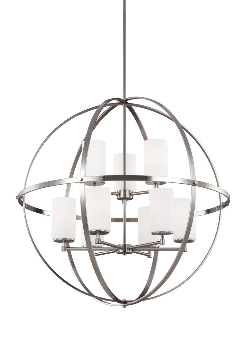 Alturas Nine Light Chandelier in Brushed Nickel