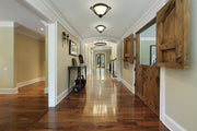 Lagoon 3 Light 18.5" Flush Mount in Matte Black in a room setting