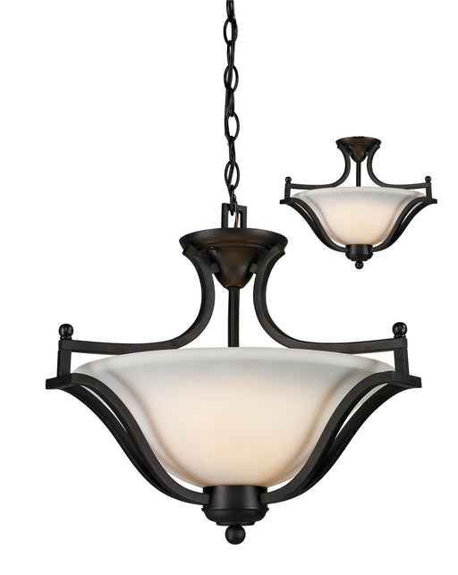 Lagoon 3 Light 19.5" Pendant in Matte Black