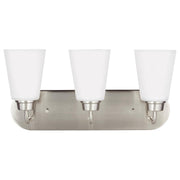 Kerrville 3-Light Bath Vanity Light in Brushed Nickel